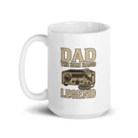 White mug reads 'Dad the Ham Radio Legend'.