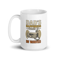 Dad-themed mug with radio illustration.
