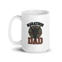 Marathon Dad mug with runner graphic