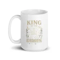 White mug with King of the Garden design