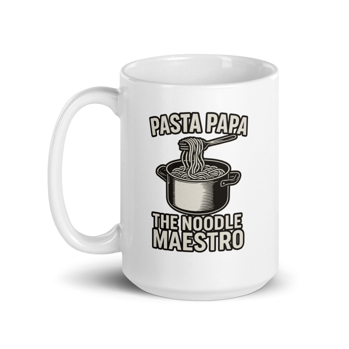 Pasta Papa mug with noodle design.
