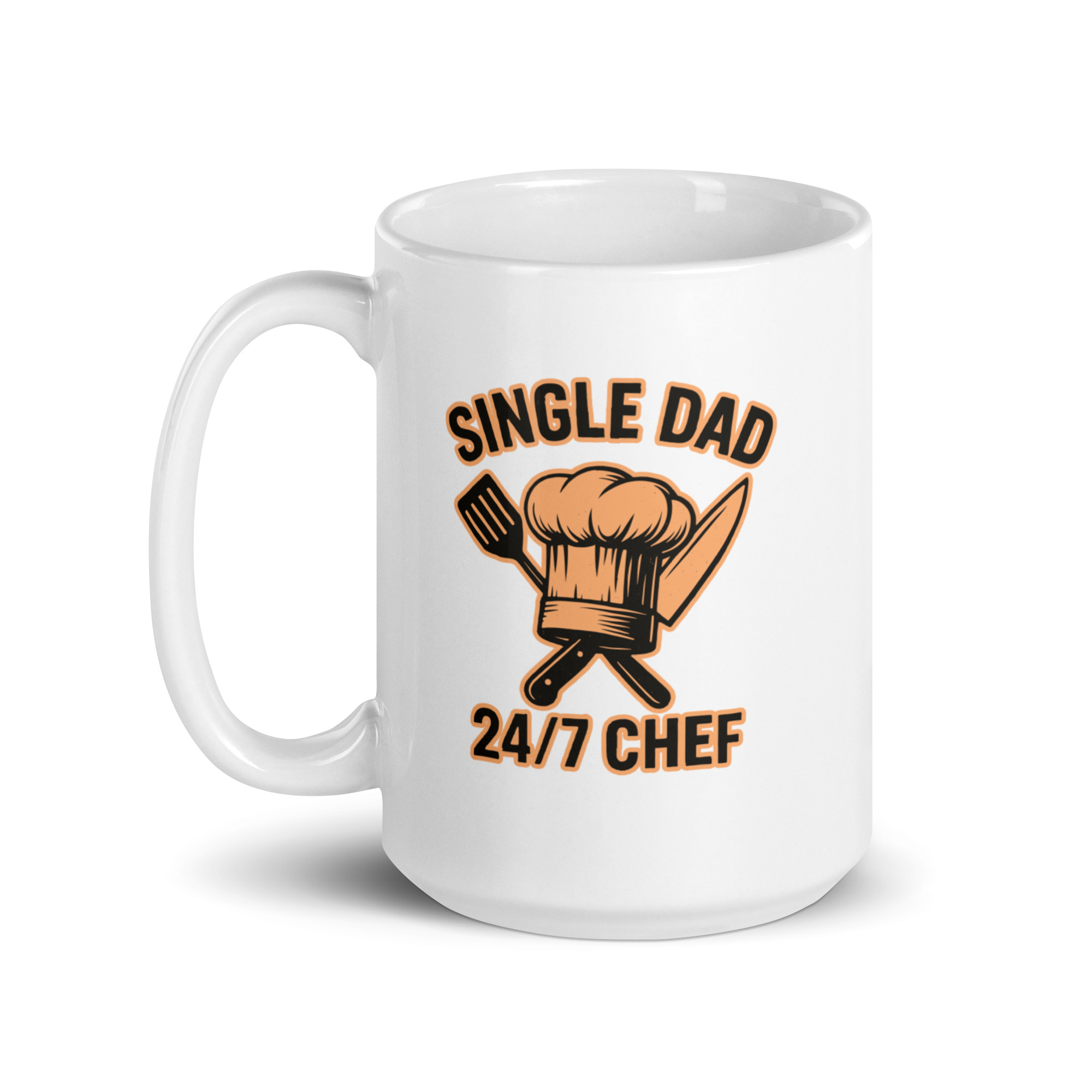 white-glossy-mug-white-15-oz-handle-on-left-68f201bd66019.jpg Mug with 'Single Dad 24/7 Chef' design