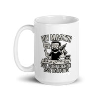 DIY Master mug with tools and drill illustration