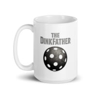 White mug with 'The Dinkfather' design.