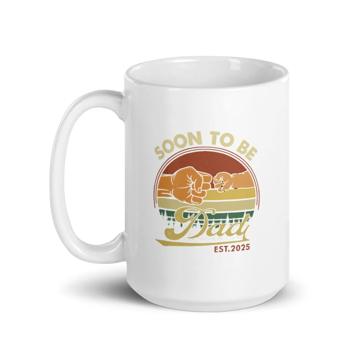 Mug with 'Soon to be Dad' design, 2025.