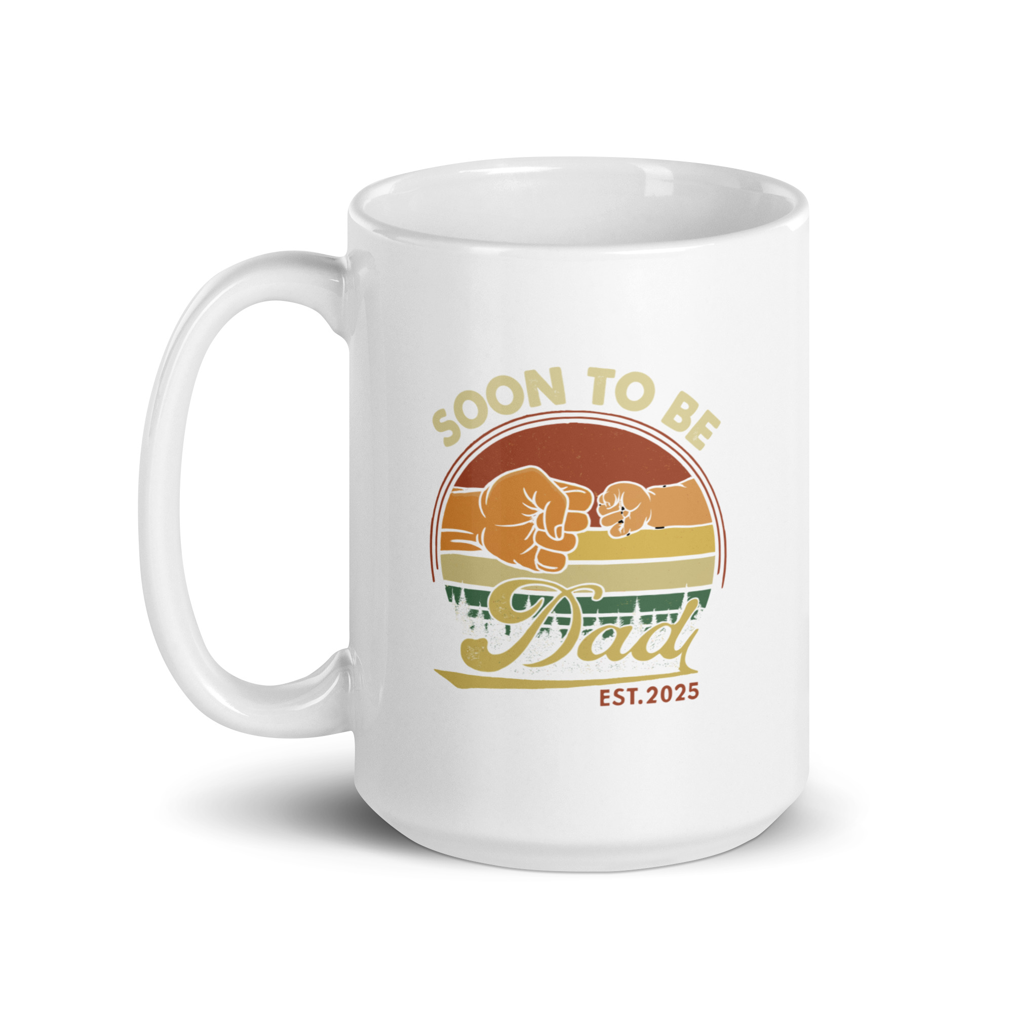 white-glossy-mug-white-15-oz-handle-on-left-68f71d1a1c064.jpg Mug with 'Soon to be Dad' design, 2025.