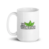 White mug with The Veganfather design