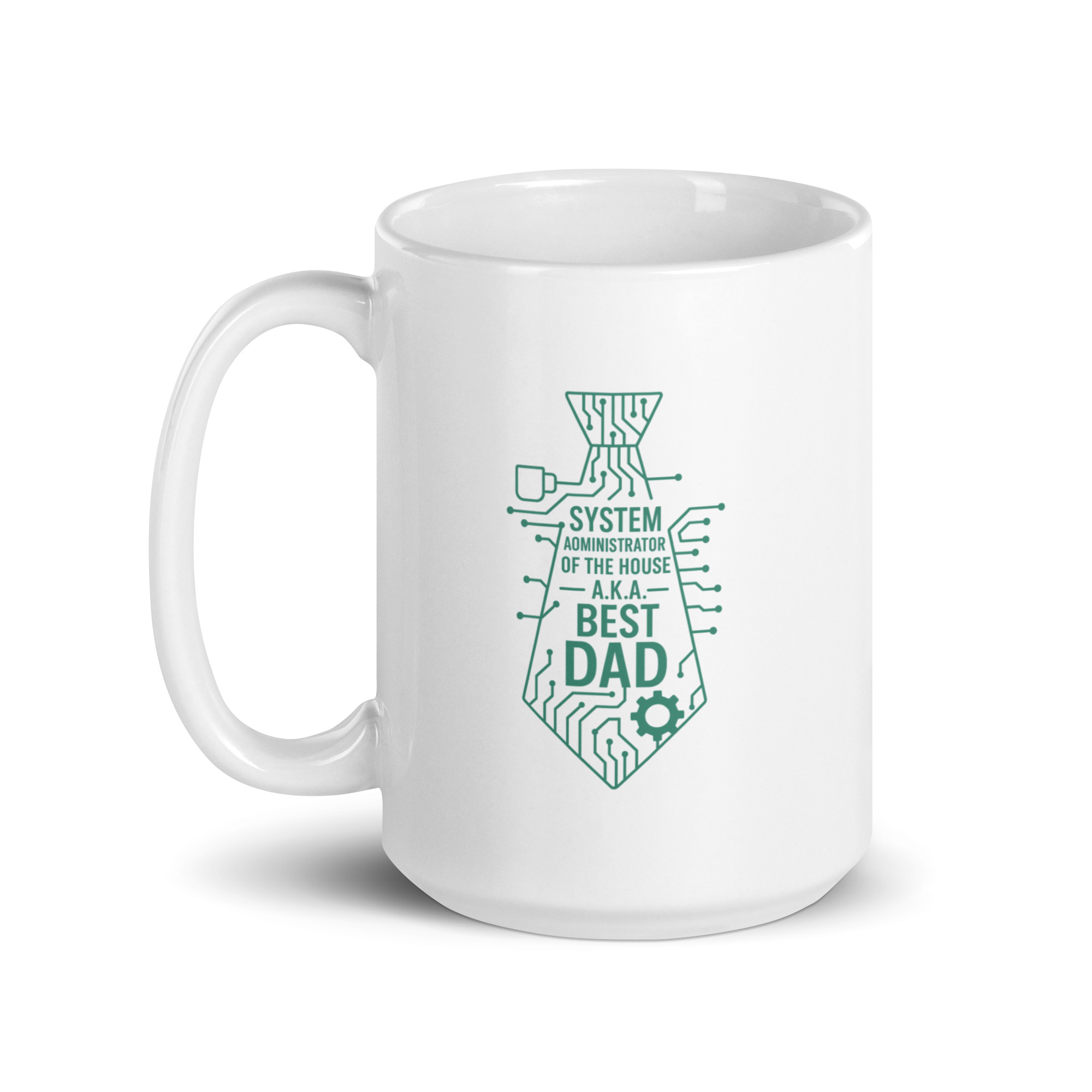 white-glossy-mug-white-15-oz-handle-on-left-68f72de2b63ed.jpg White mug with tech-themed best dad design