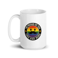 Mug with rainbow pride mustache design