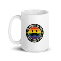 Mug with rainbow pride mustache design
