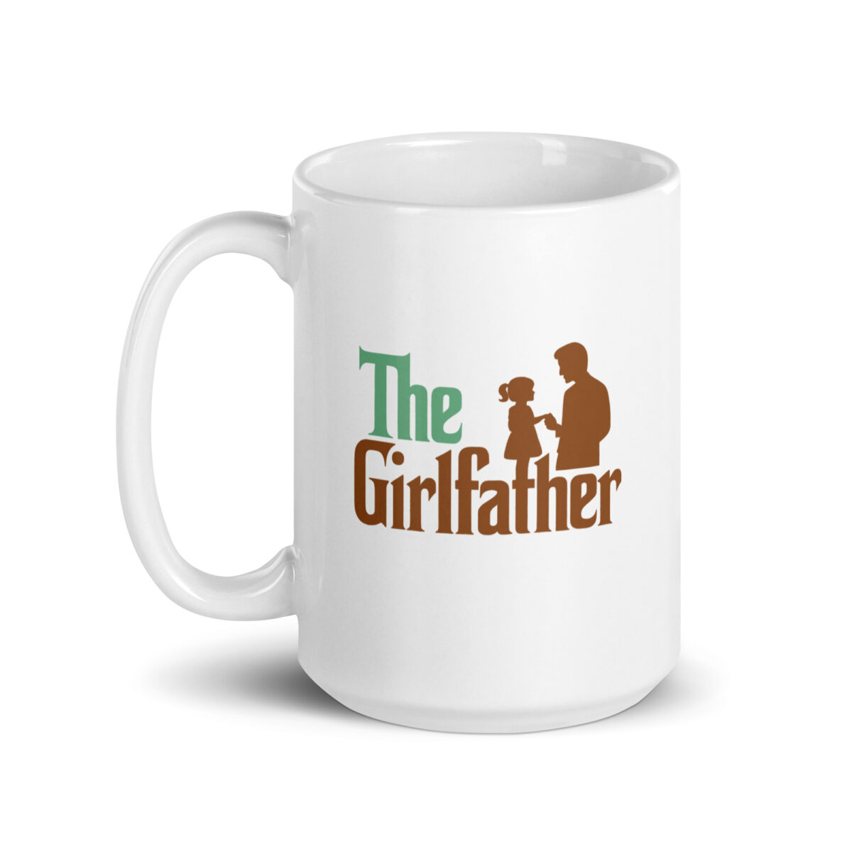 White mug with 'The Girlfather' design.