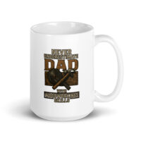 White mug with woodworking dad design