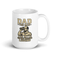 Dad birdwatching legend mug with binoculars graphic.