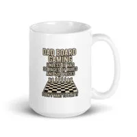 Humorous mug about complex board gaming.