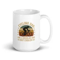 Cycling Dad mug with retro design.