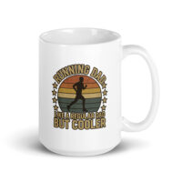 Running Dad mug with silhouette design.