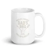 White mug with Dad's BBQ design.