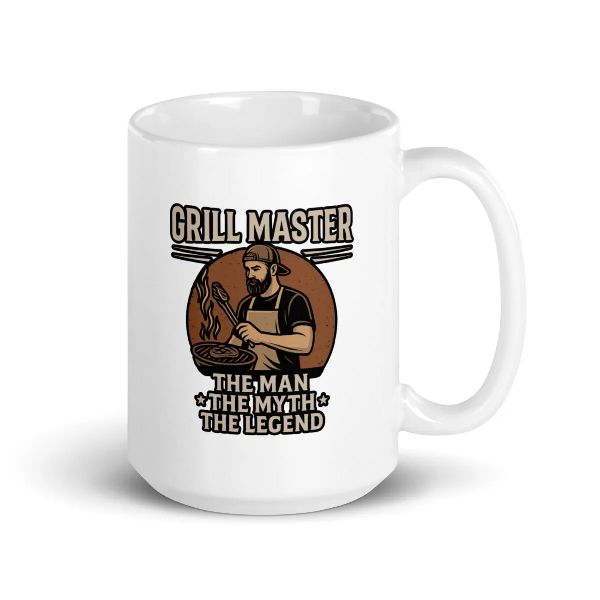 Grill Master mug with man grilling illustration