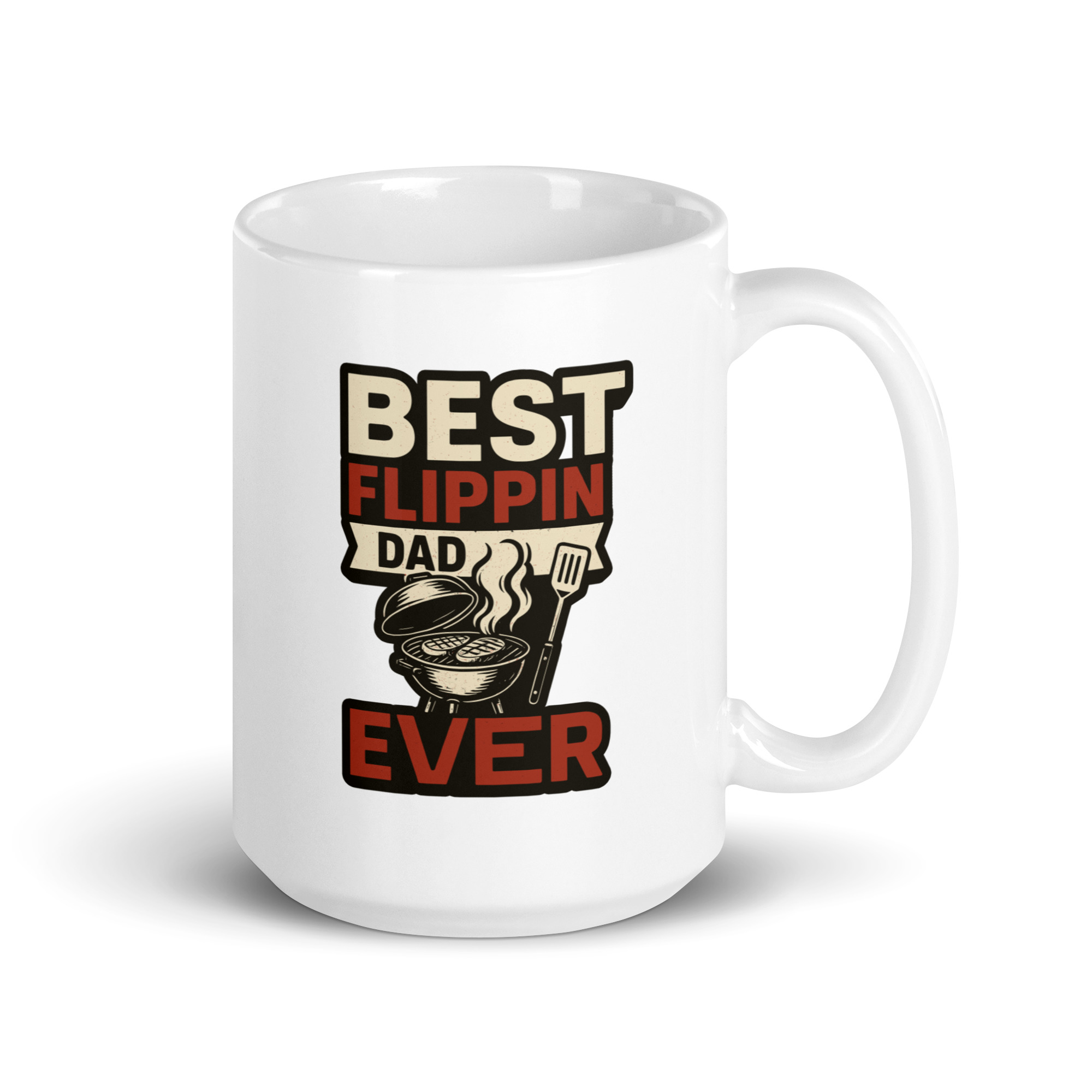 white-glossy-mug-white-15-oz-handle-on-right-68f1d2363a7e9.jpg White mug with 'Best Flippin Dad Ever' design