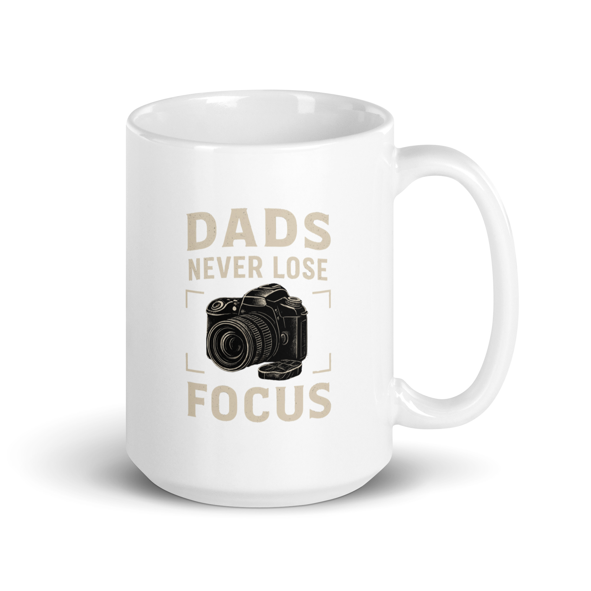 white-glossy-mug-white-15-oz-handle-on-right-68f1d34f0790e.jpg White mug with camera graphic and dad joke text.