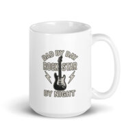 White mug with guitar and rockstar quote