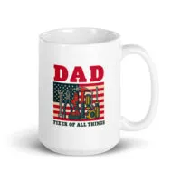 Dad mug with tools and American flag design
