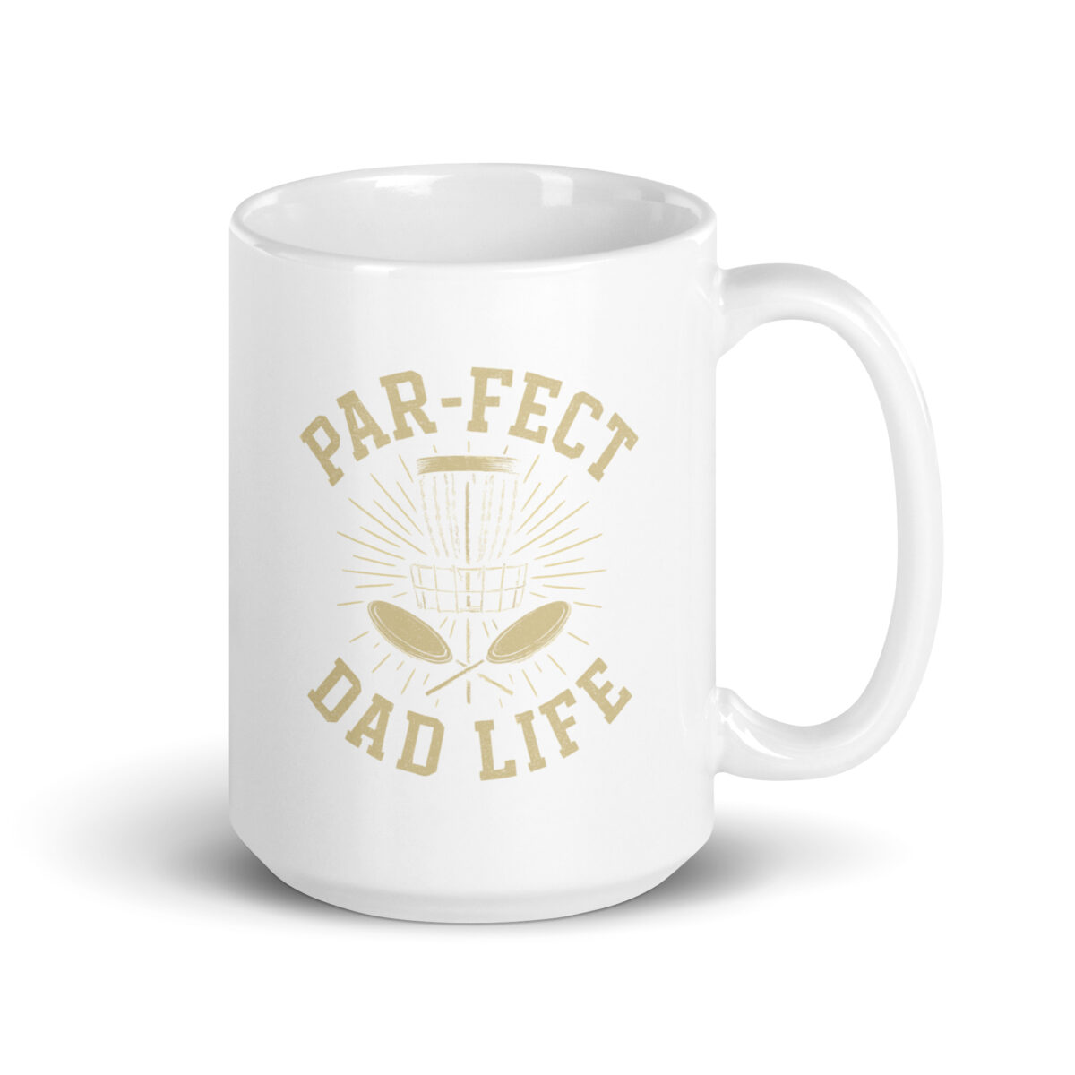 White mug with 'Par-fect Dad Life' design