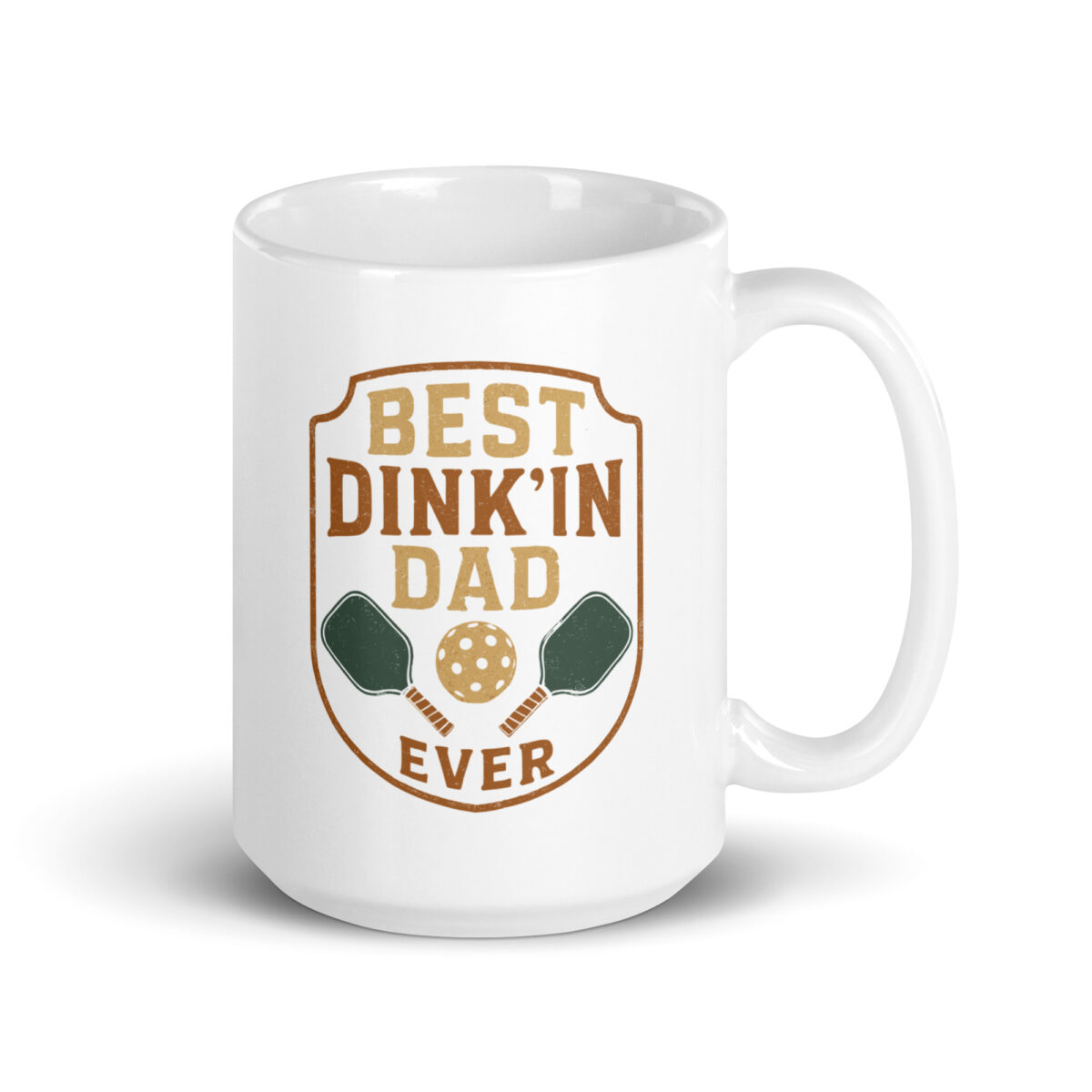 Pickleball mug with 'Best Dink'in Dad' design