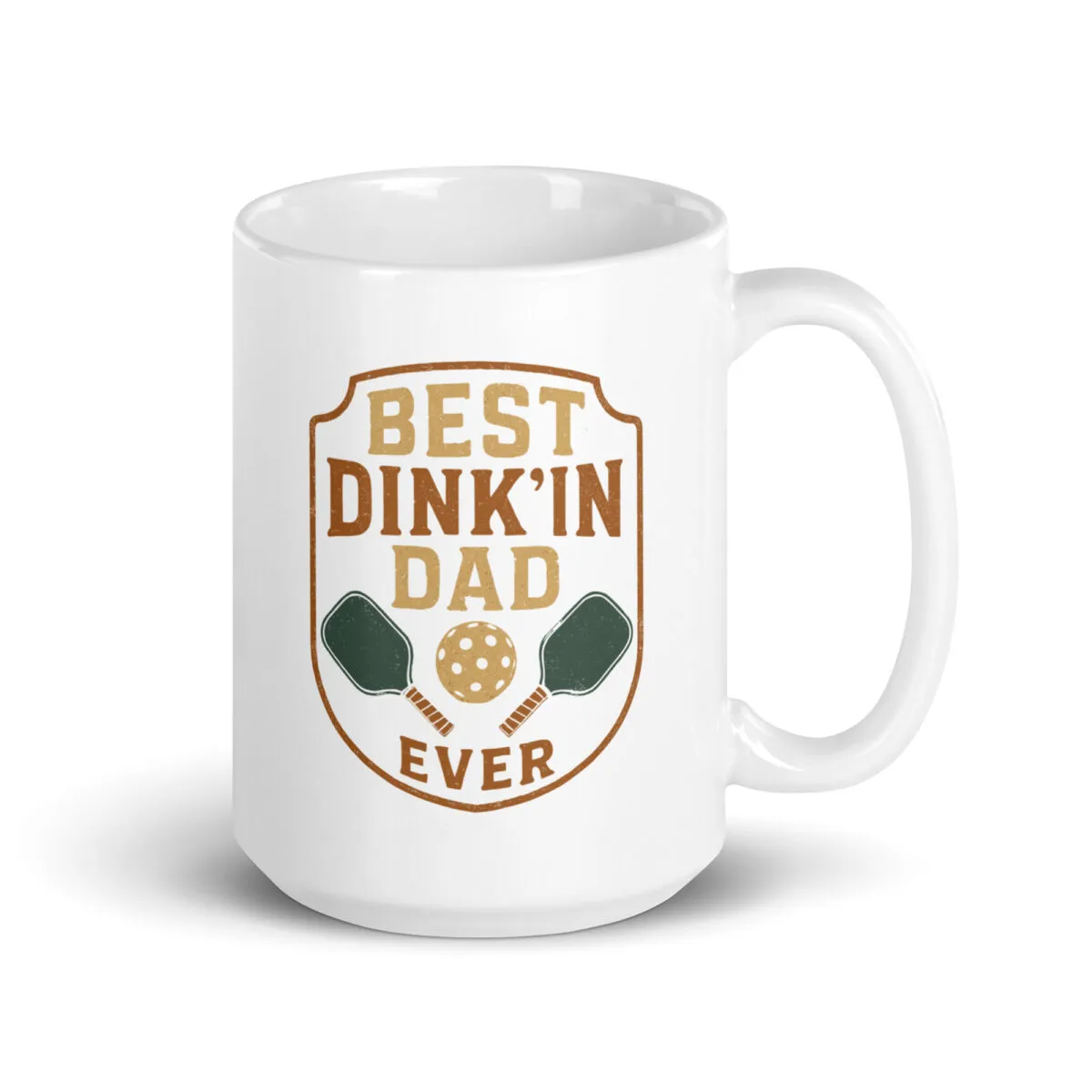 Pickleball mug with 'Best Dink'in Dad' design