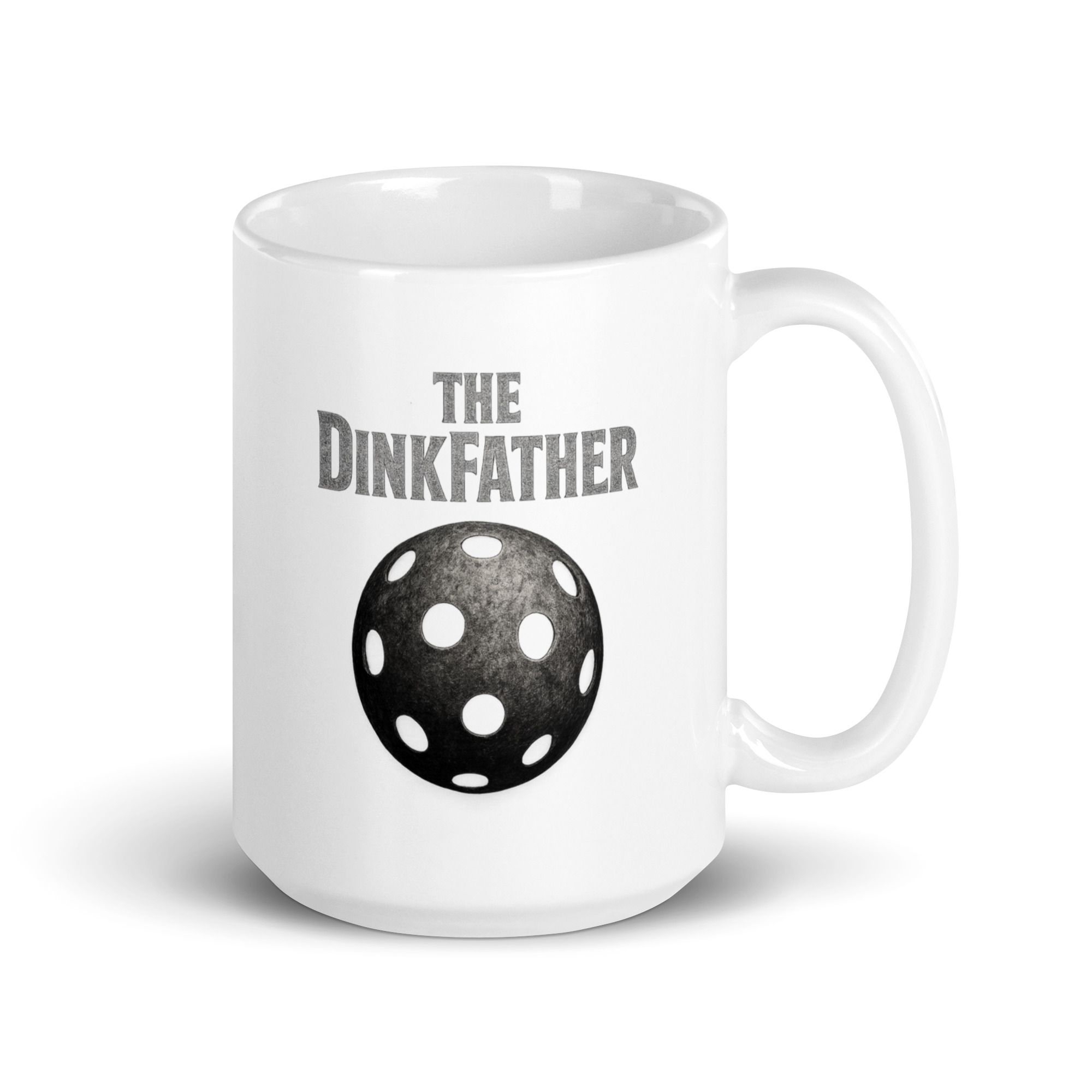 white-glossy-mug-white-15-oz-handle-on-right-68f6245a8b43f.jpg White mug with 'The Dinkfather' design