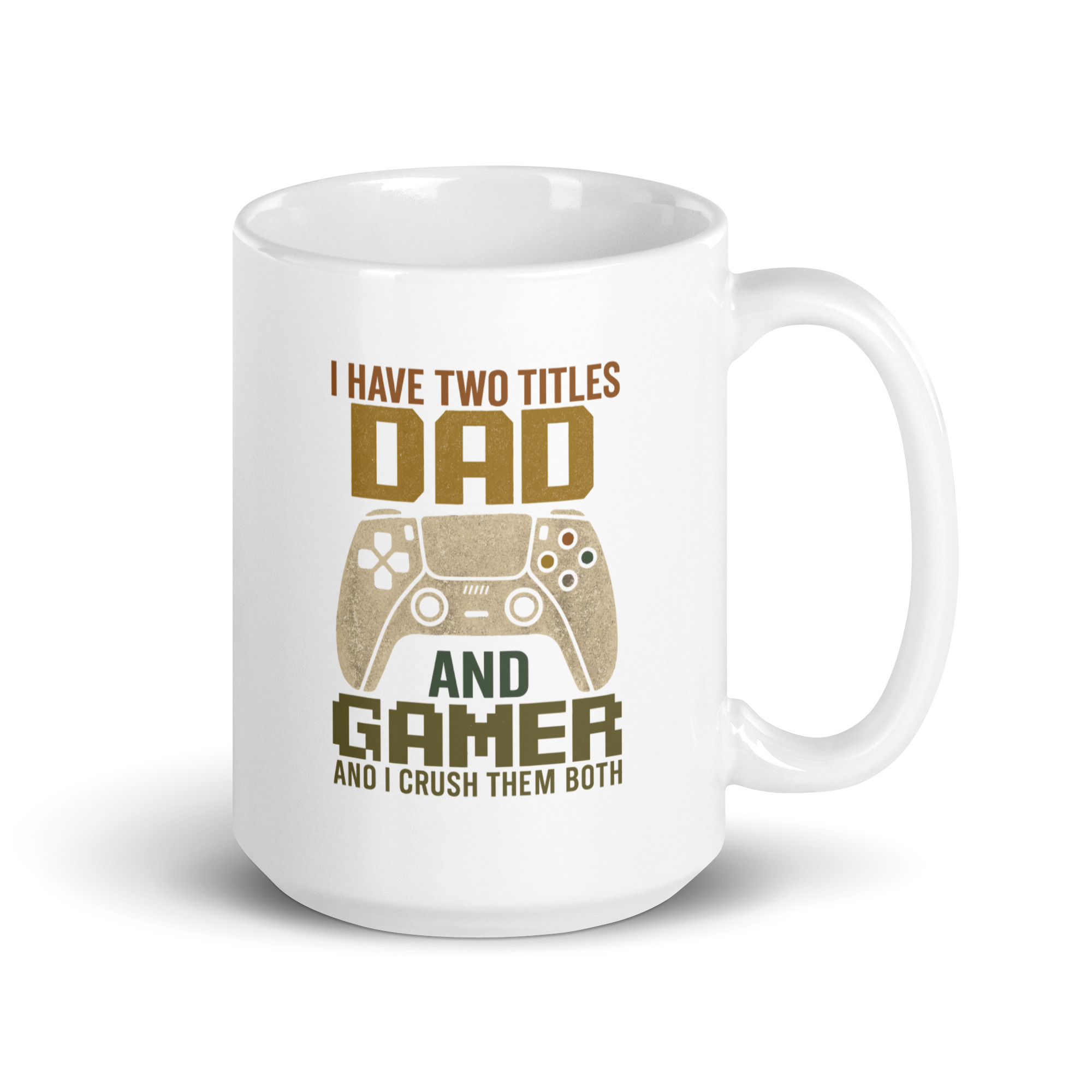 white-glossy-mug-white-15-oz-handle-on-right-68f62ac879357.jpg Mug with gamer dad design and text.