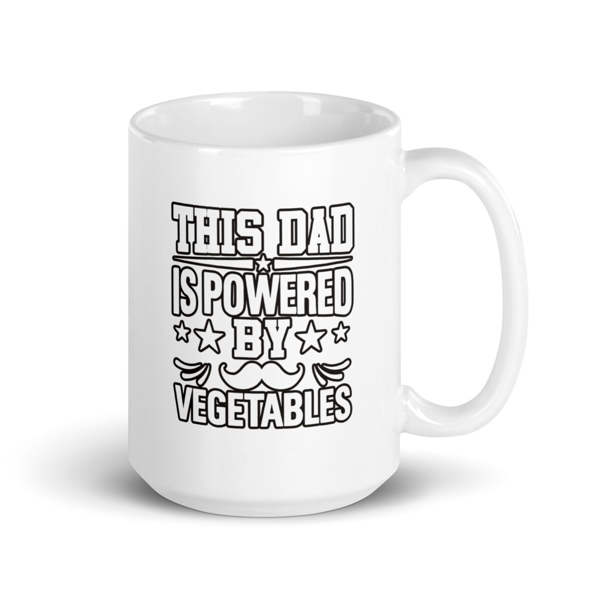 Mug with 'Dad Powered by Vegetables' slogan