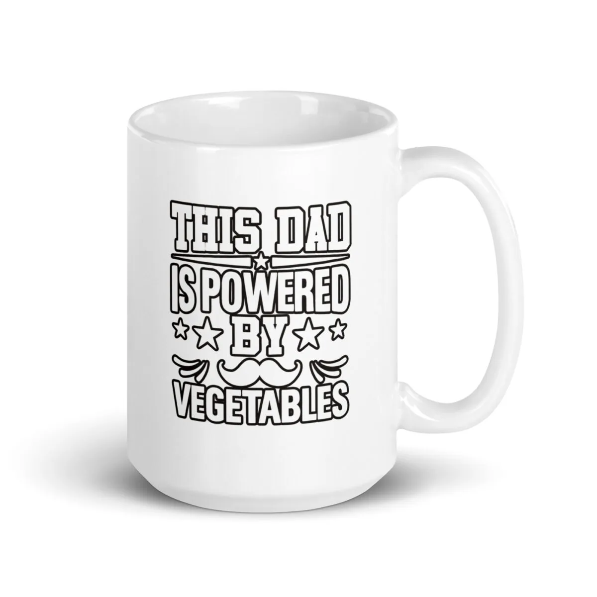 Mug with 'Dad Powered by Vegetables' slogan