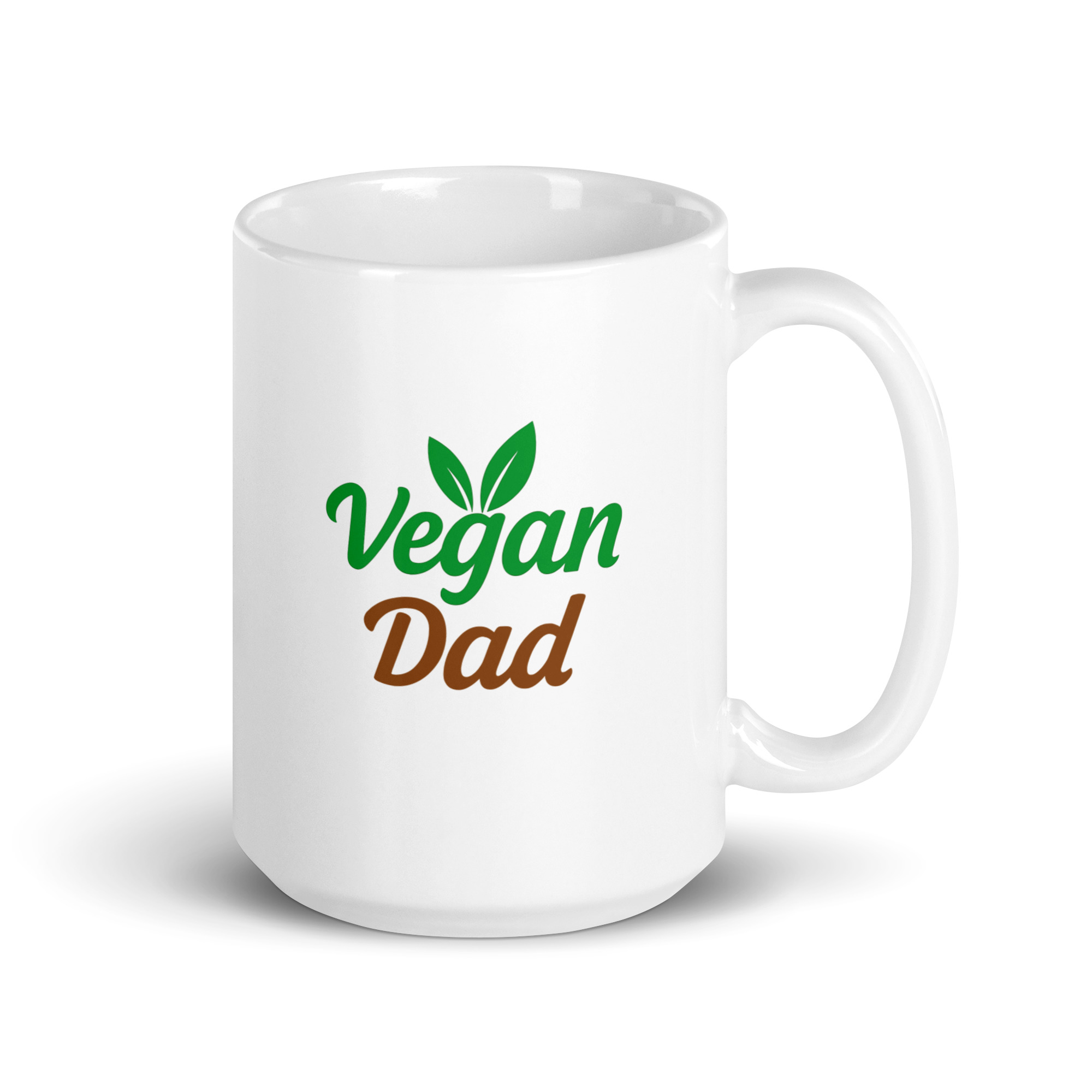 white-glossy-mug-white-15-oz-handle-on-right-68f7273e8360b.jpg White mug with 'Vegan Dad' text