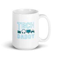 White mug with 'Tech Daddy' design