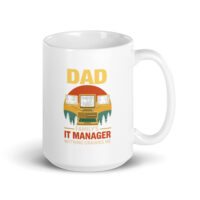 Dad's IT Manager mug with computer graphic.