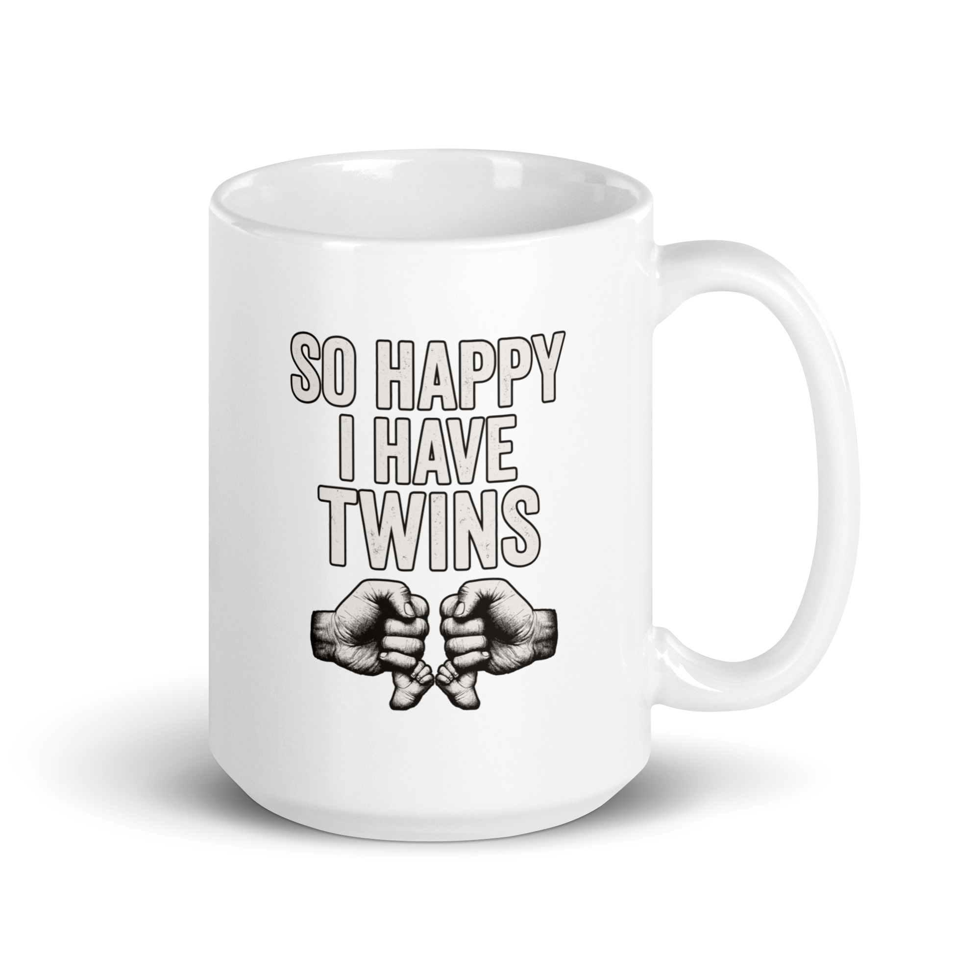 white-glossy-mug-white-15-oz-handle-on-right-68f8499bbd15d.jpg Mug with 'So Happy I Have Twins' text.