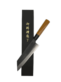 Japanese chef knife with wooden handle