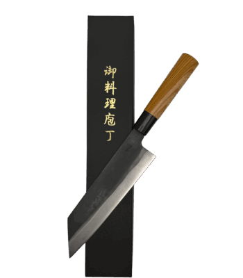 Japanese chef knife with wooden handle
