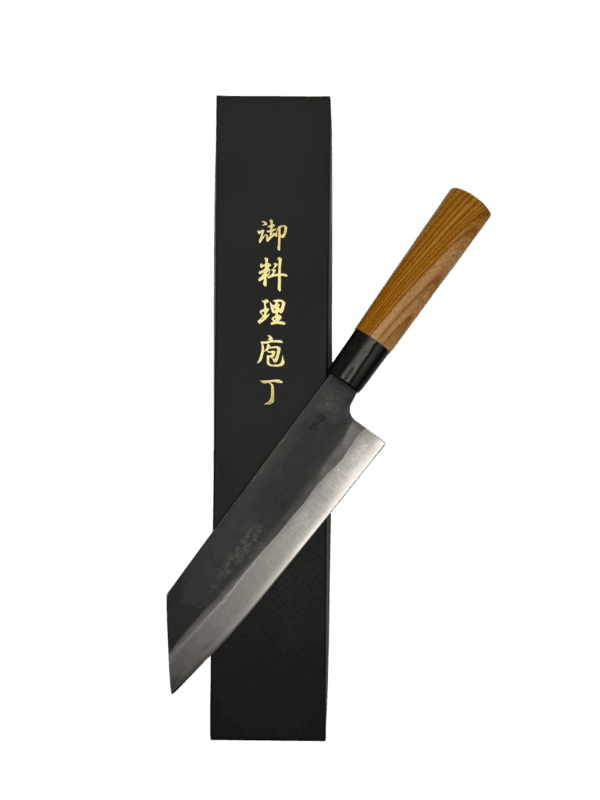 Japanese chef knife with wooden handle