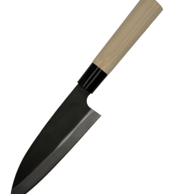Japanese chef knife with wooden handle