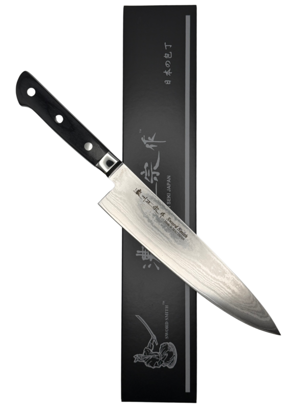 Japanese chef knife with black handle