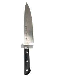 Satake 69-layer Damascus gyuto, full length, Made in Seki Japan blade stamp