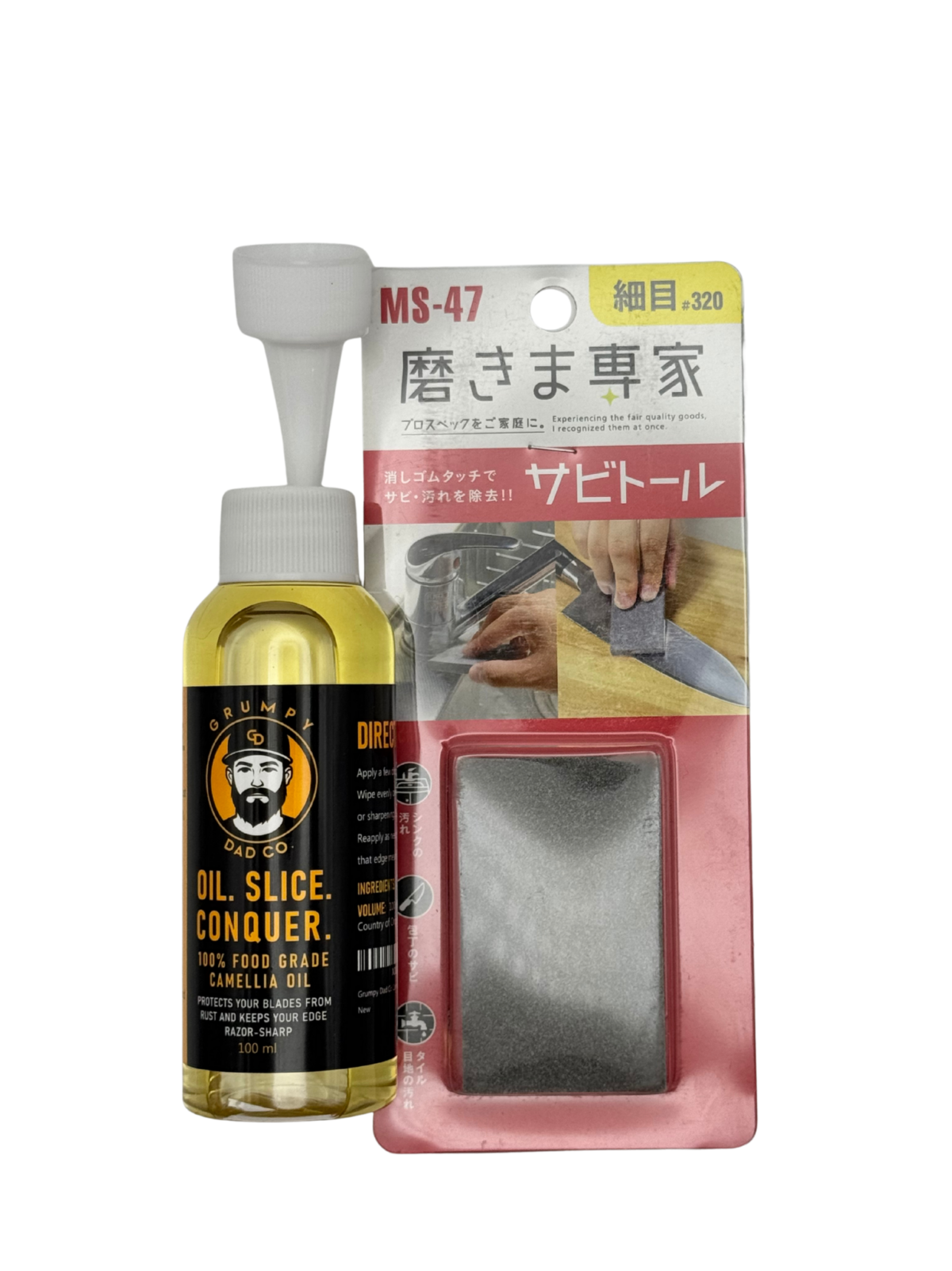 Sharpening block and camellia oil bottle packaging