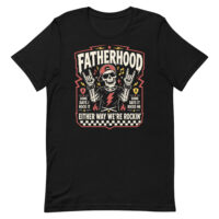 Black Fatherhood skeleton rock graphic T-shirt