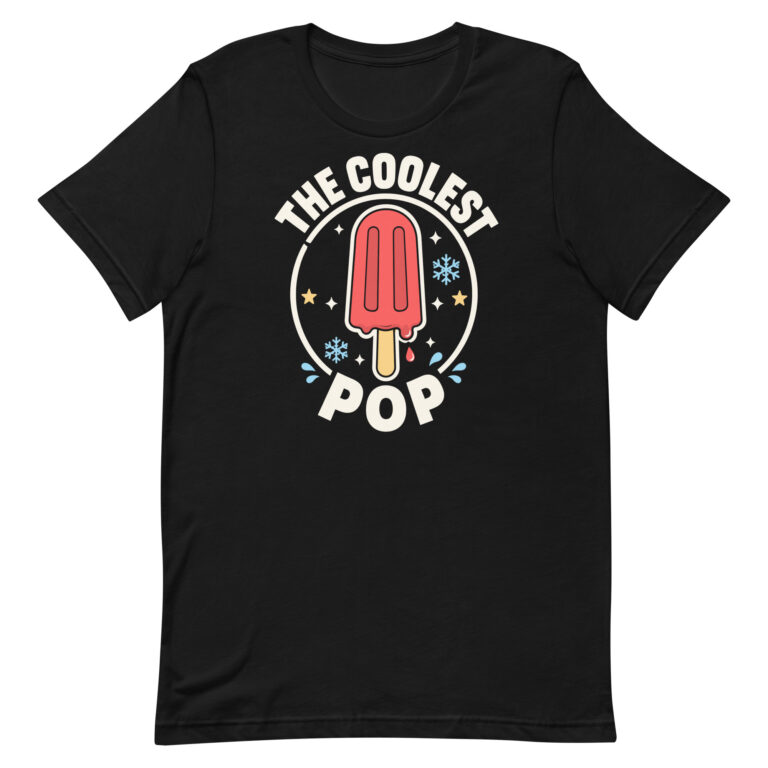 Black T-shirt with popsicle graphic design