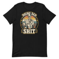 Funny skeleton dad bathroom graphic T-shirt design