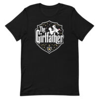 Black T-shirt with 'The Girlfather' graphic design