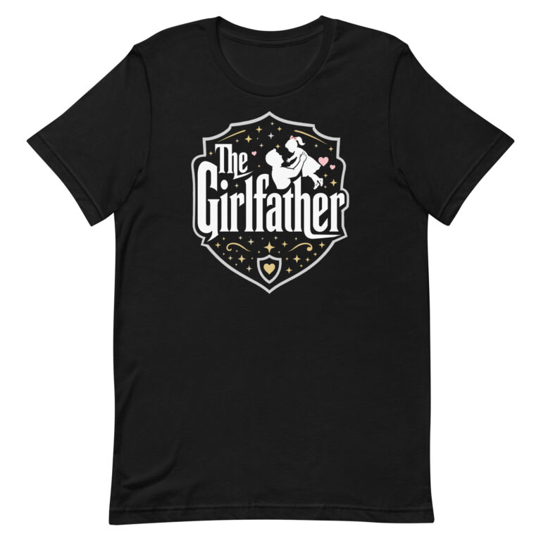 Black T-shirt with 'The Girlfather' graphic design