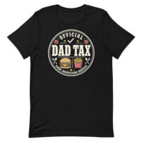 Black T-shirt with Official Dad Tax graphic